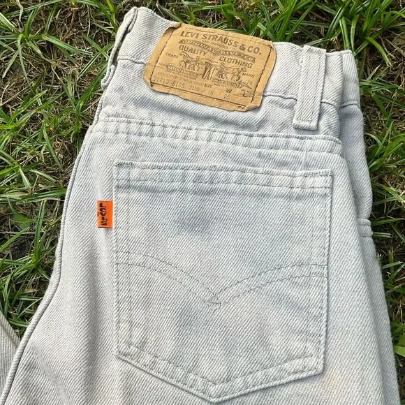 Authentic VTG 80s Gray Levis Orange Tab High Waist Jeans Size 14 Juniors/Youth - Picture 5 of 12
